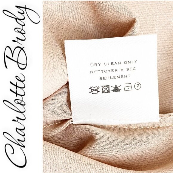 NWT CHARLOTTE BRODY Tie-Neck Blouse In Pink Blush Lamé, Size XS - Picture 7 of 8